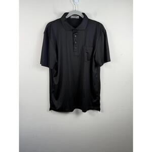 G/Fore Black Polo Golf Short Sleeve Casual Outdoors Pockets L